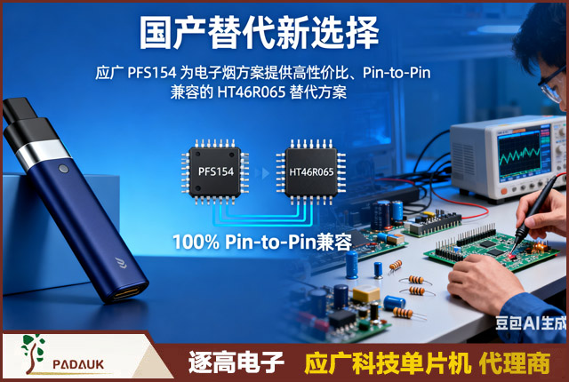 国产替代新选择：应广 PFS154 为电子烟方案提供高性价比、Pin-to-Pin 兼容的 HT46R065 替代方案