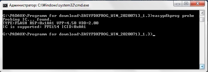 程序easypdkprog的答案,以防她看到程序员和微控制器:“探测IC......发现。