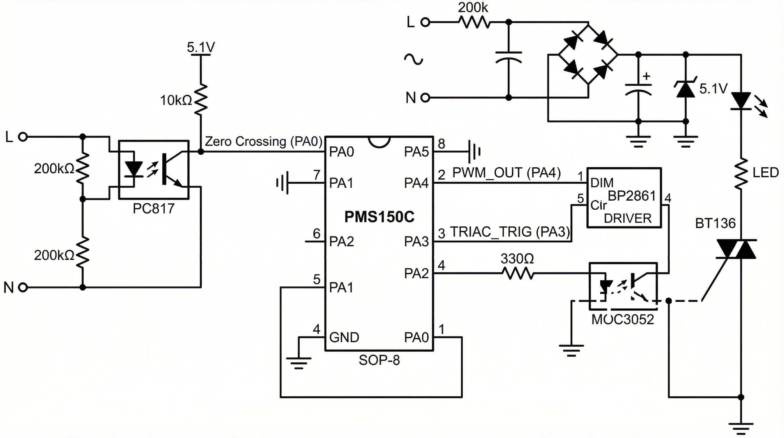 PMS150C LED球泡灯完整原理图