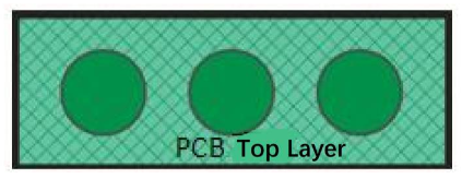 顶层网格铜示意（感应盘外覆盖1/4填充网格）